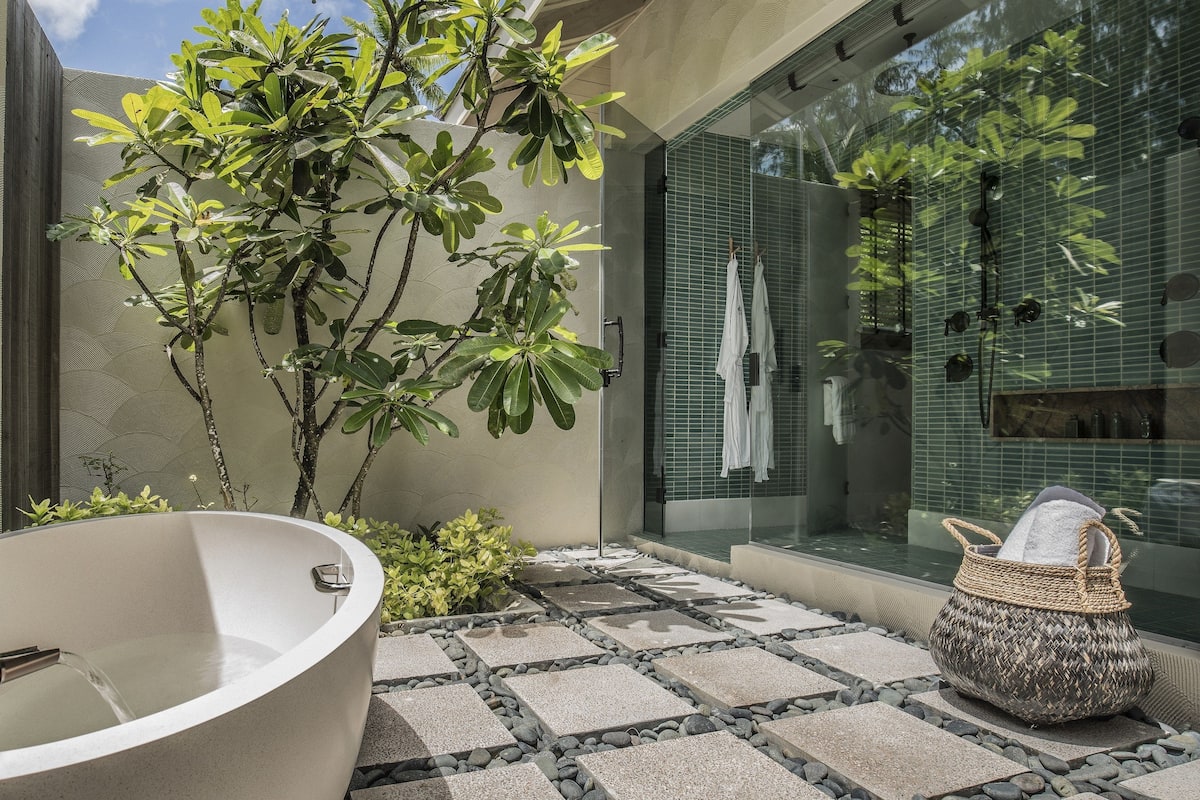 villa, 2 bedrooms | bathroom | separate bathtub and shower, rainfall showerhead, designer toiletries