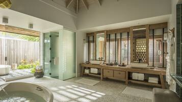 Presidential Villa, 3 Bedrooms | Bathroom | Separate tub and shower, rainfall showerhead, designer toiletries