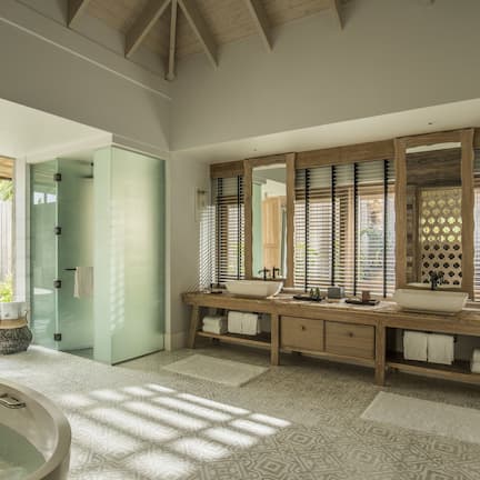 Presidential Villa, 3 Bedrooms | Bathroom | Separate tub and shower, rainfall showerhead, designer toiletries