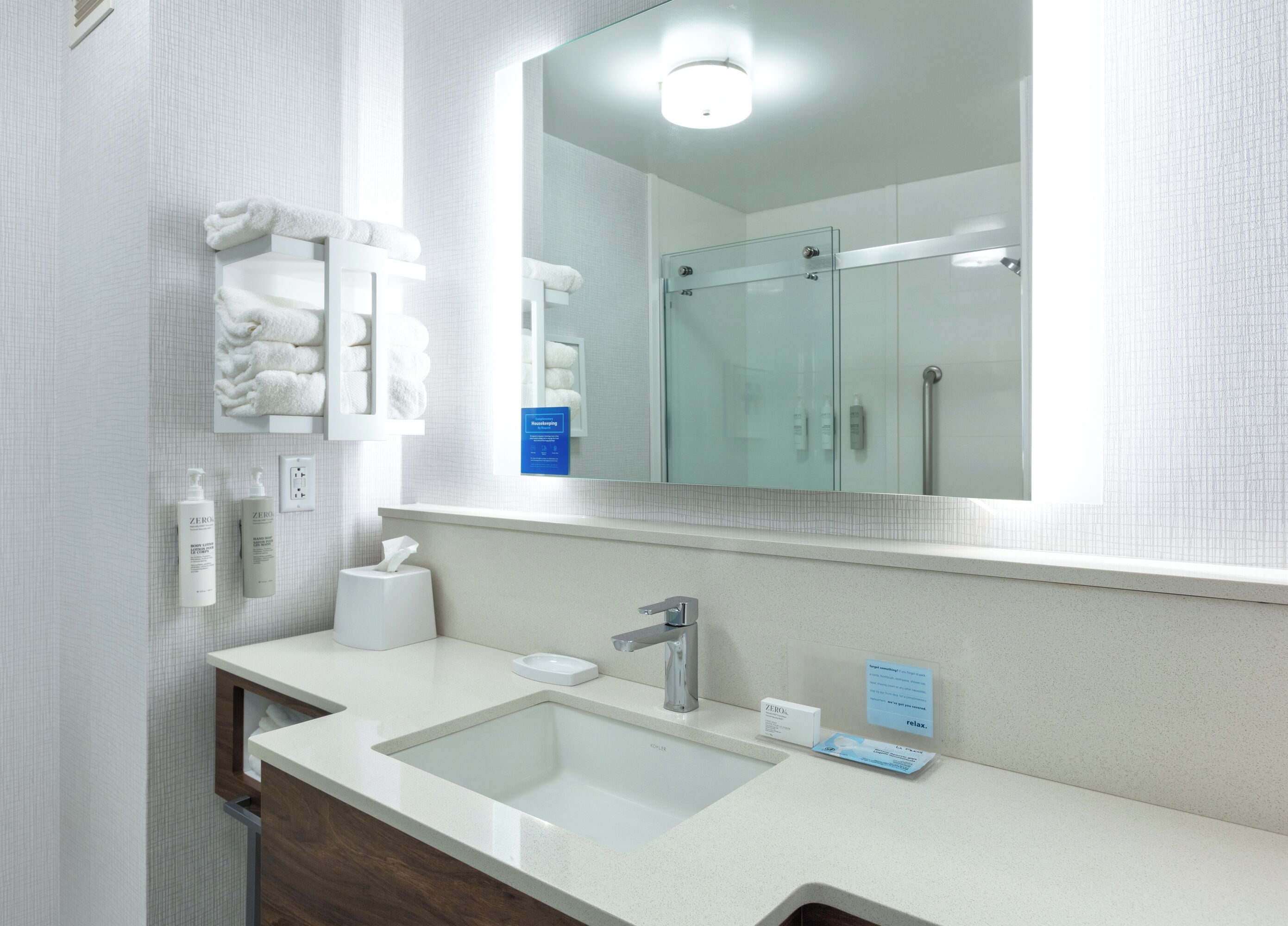 one king bed nonsmoking | bathroom | hair dryer, towels