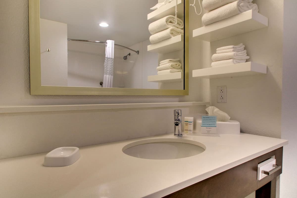 Chambre, 1 trÚs grand lit, accessible aux personnes à mobilité réduite, non-fumeur (w/ bathtub) | Salle de bain