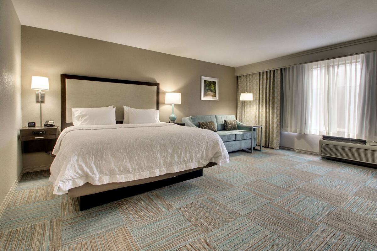 room, 1 king bed with sofa bed, non smoking, refrigerator & microwave | premium bedding, down duvets, individually decorated