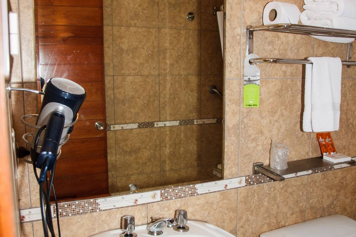 family room | bathroom | free toiletries, hair dryer, towels