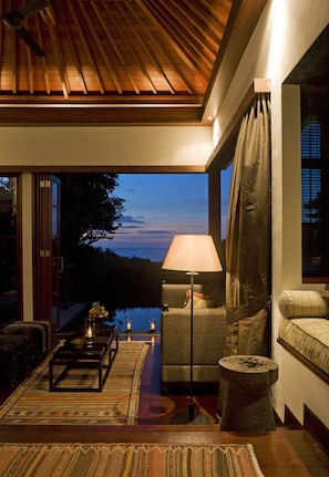 Luxury Villa, Private Pool | Living room | 43-inch Smart TV with satellite channels, Netflix, streaming services - The Damai (Sukasada)