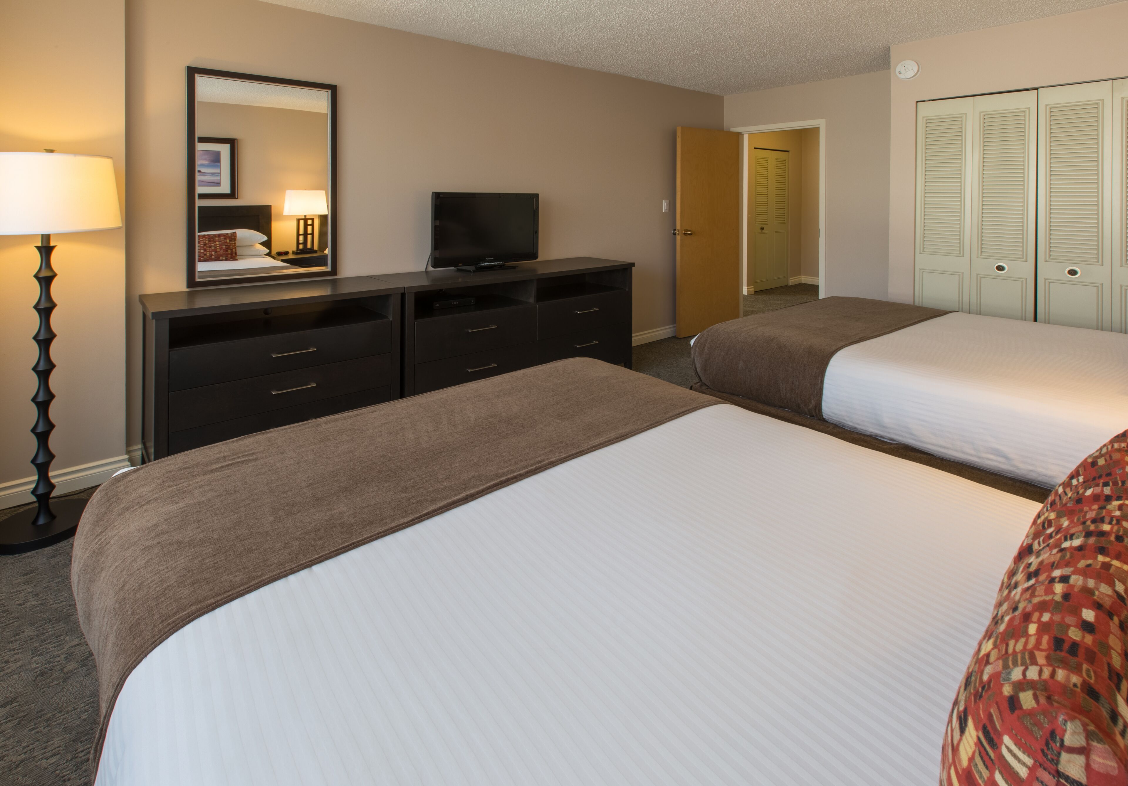 standard room, 2 queen beds | in-room safe, desk, blackout curtains, iron/ironing board