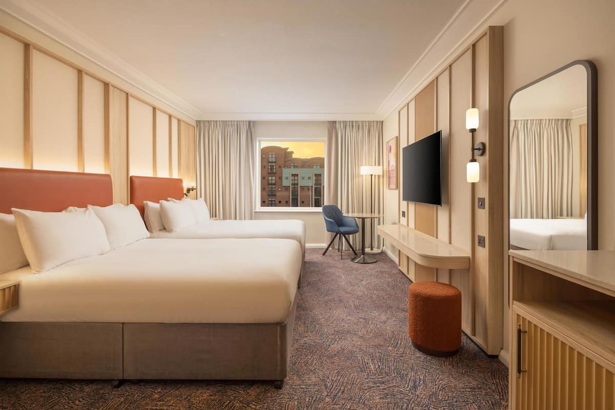 In-room safe, desk, laptop workspace, blackout drapes
