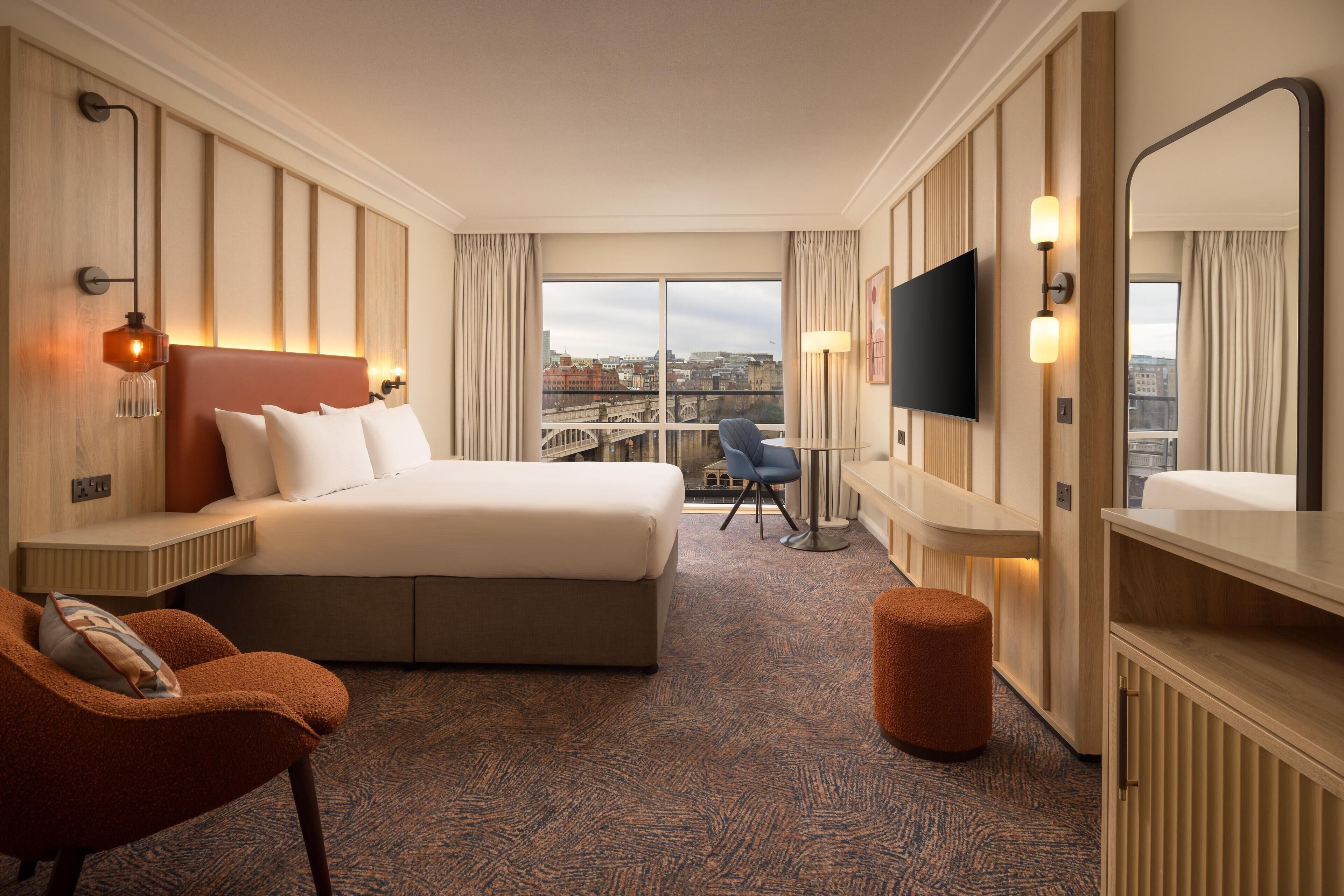 In-room safe, desk, laptop workspace, blackout curtains