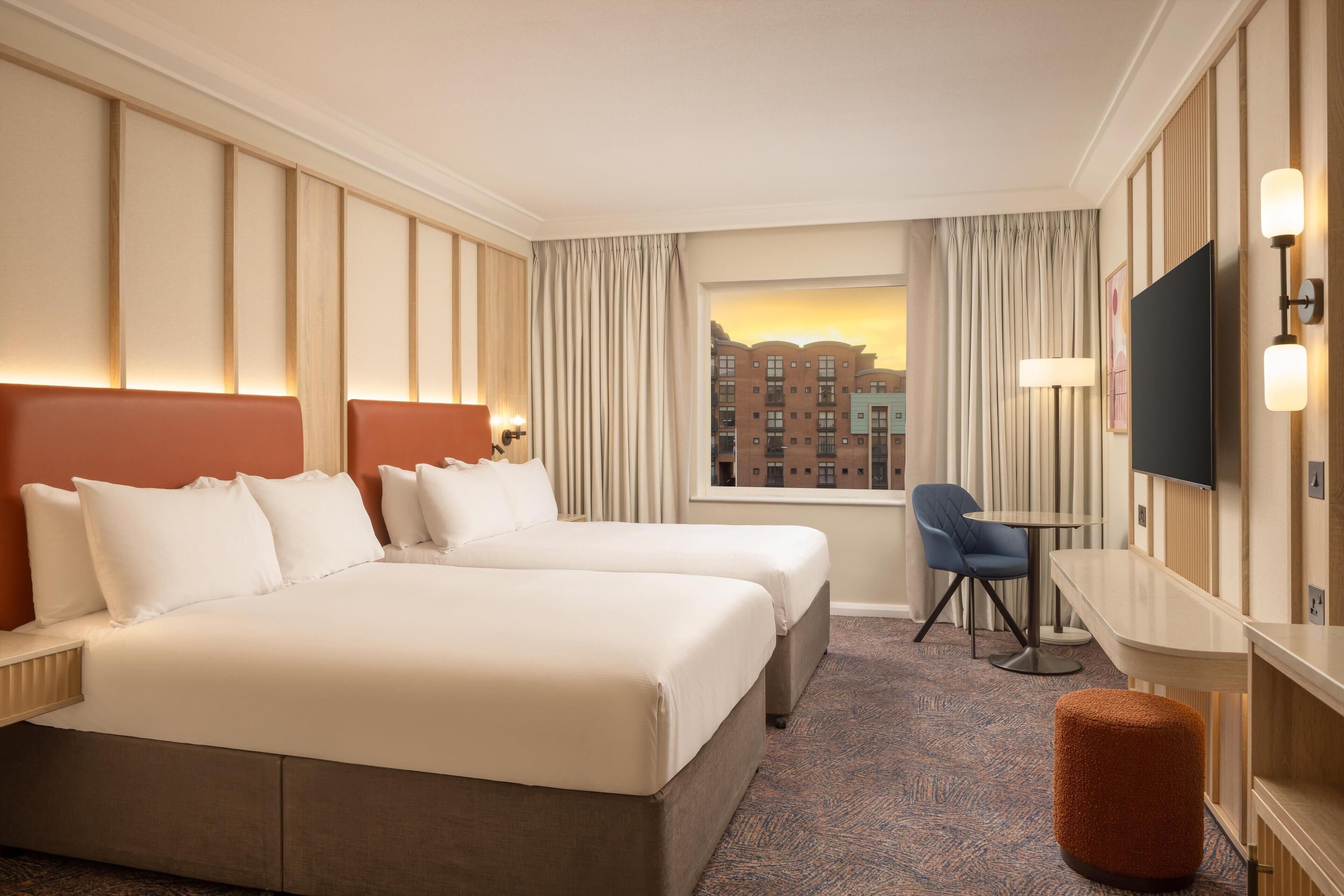 In-room safe, desk, laptop workspace, blackout curtains