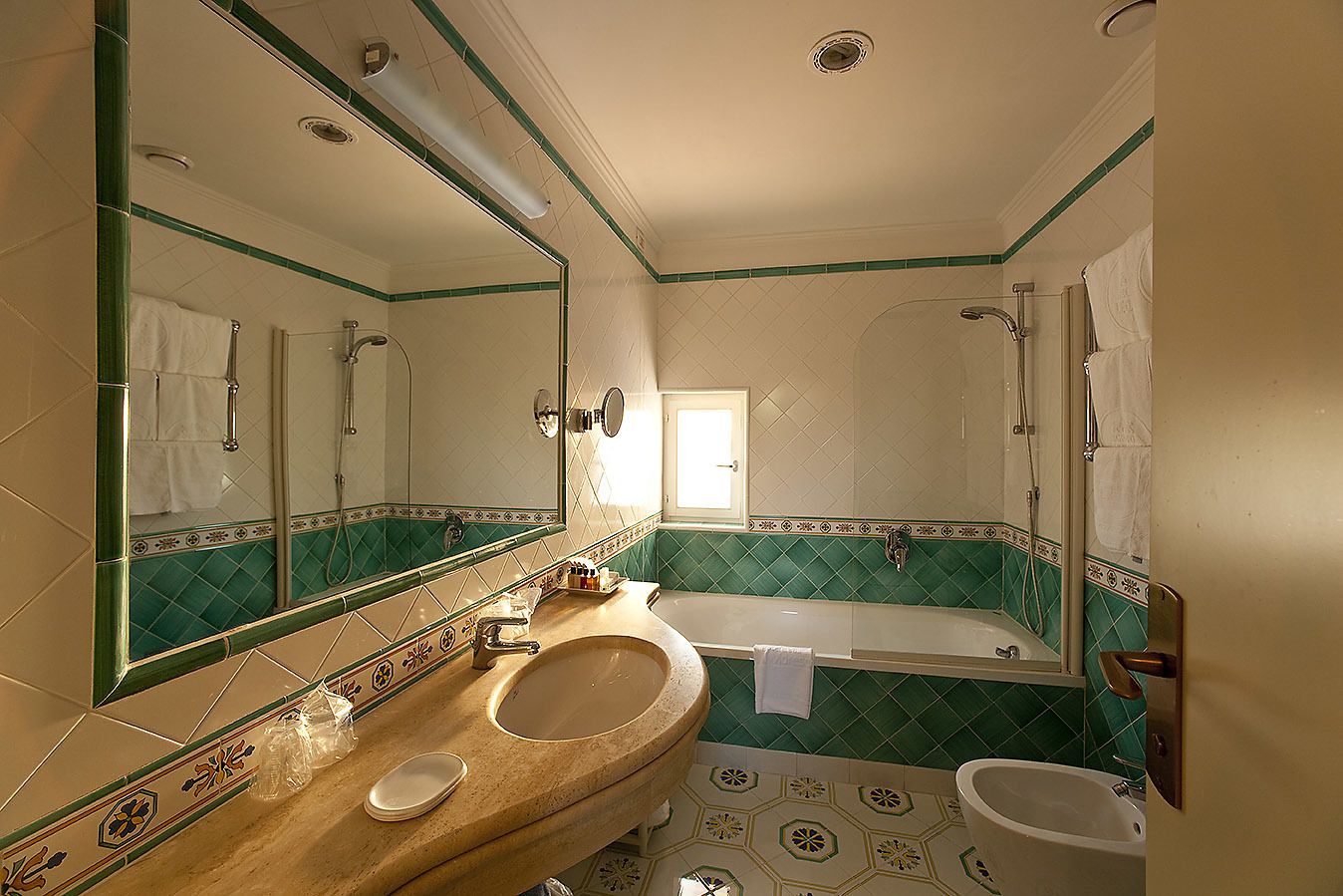 free toiletries, hair dryer, bathrobes, slippers