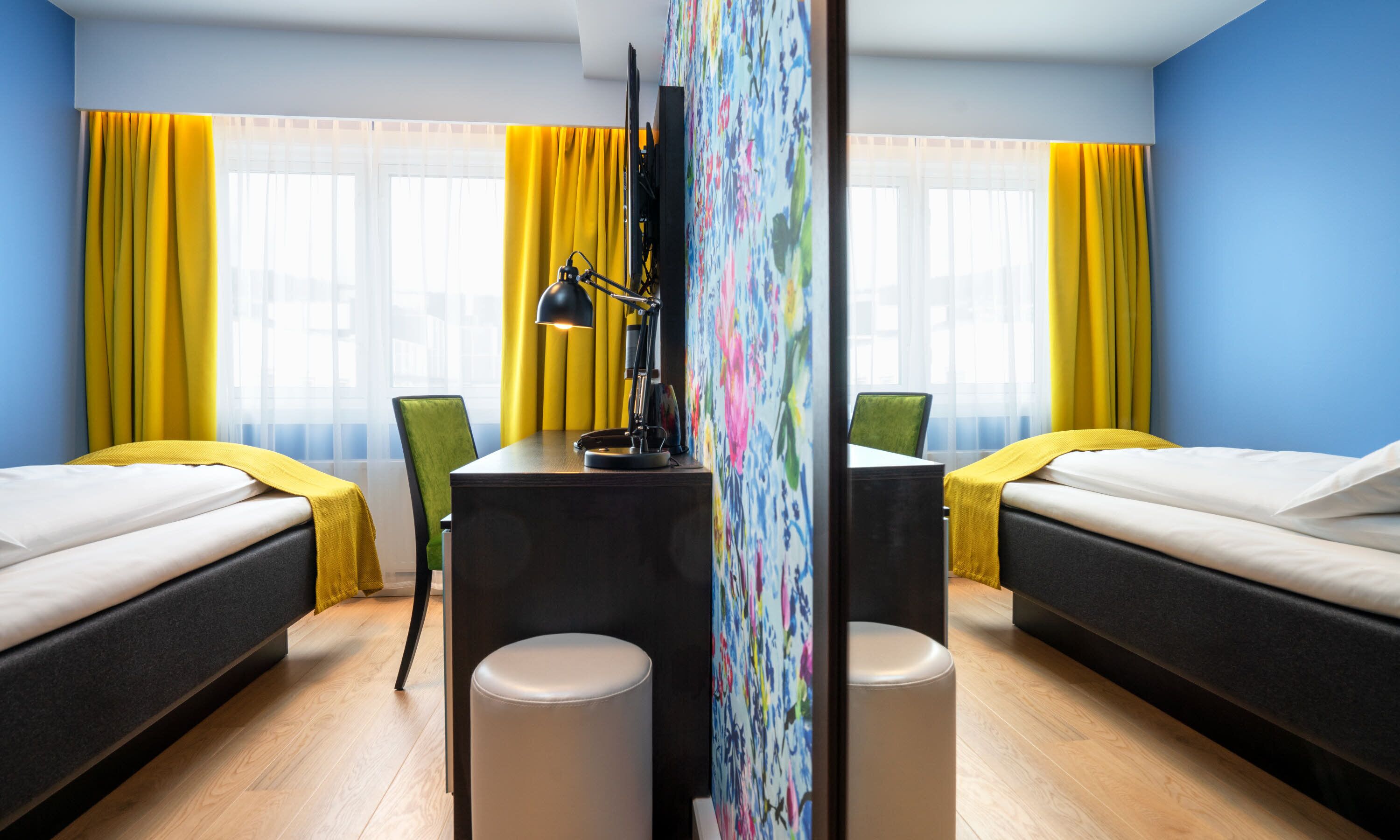 hypo-allergenic bedding, minibar, in-room safe, desk