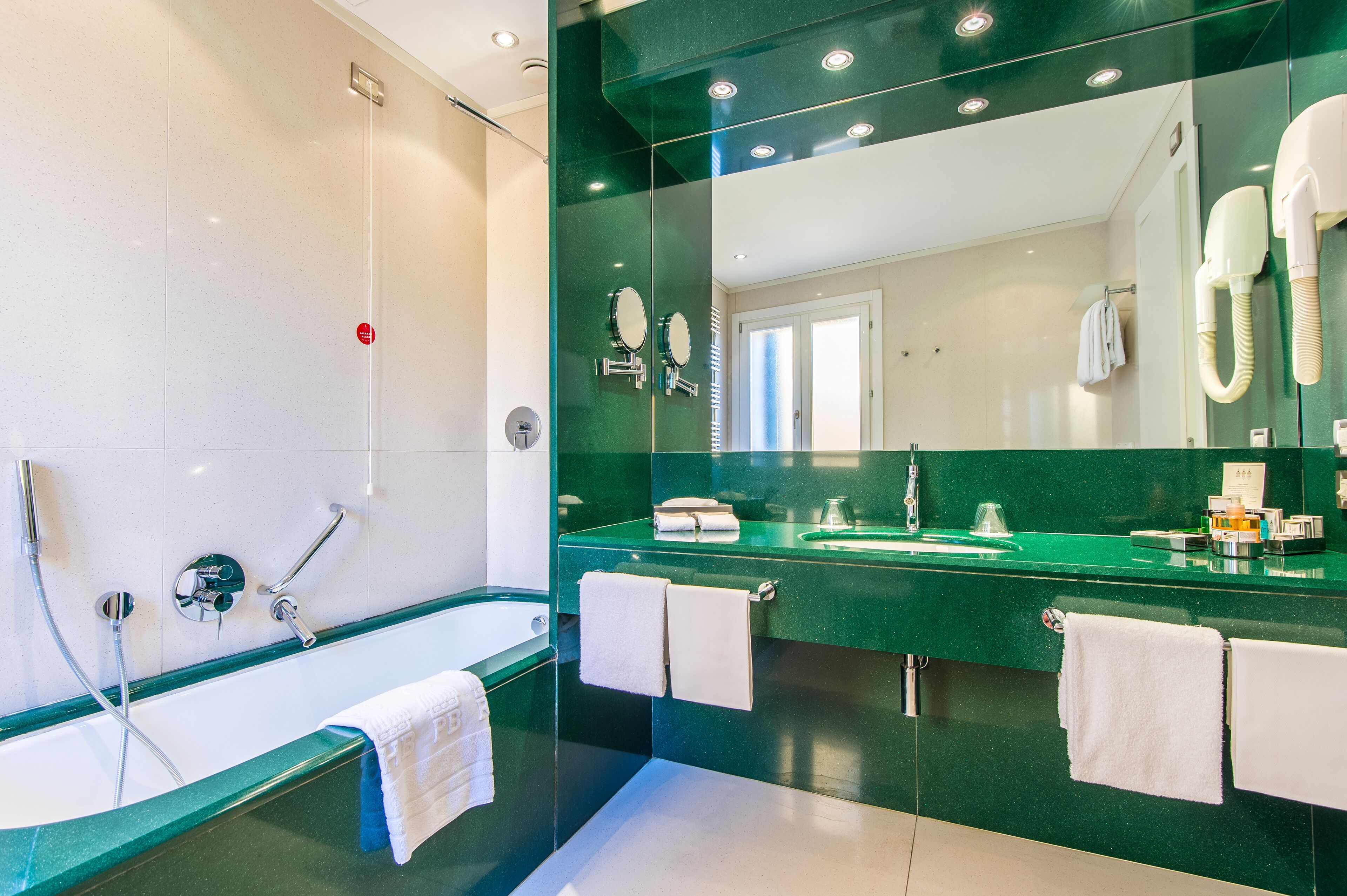 free toiletries, hair dryer, bathrobes, slippers