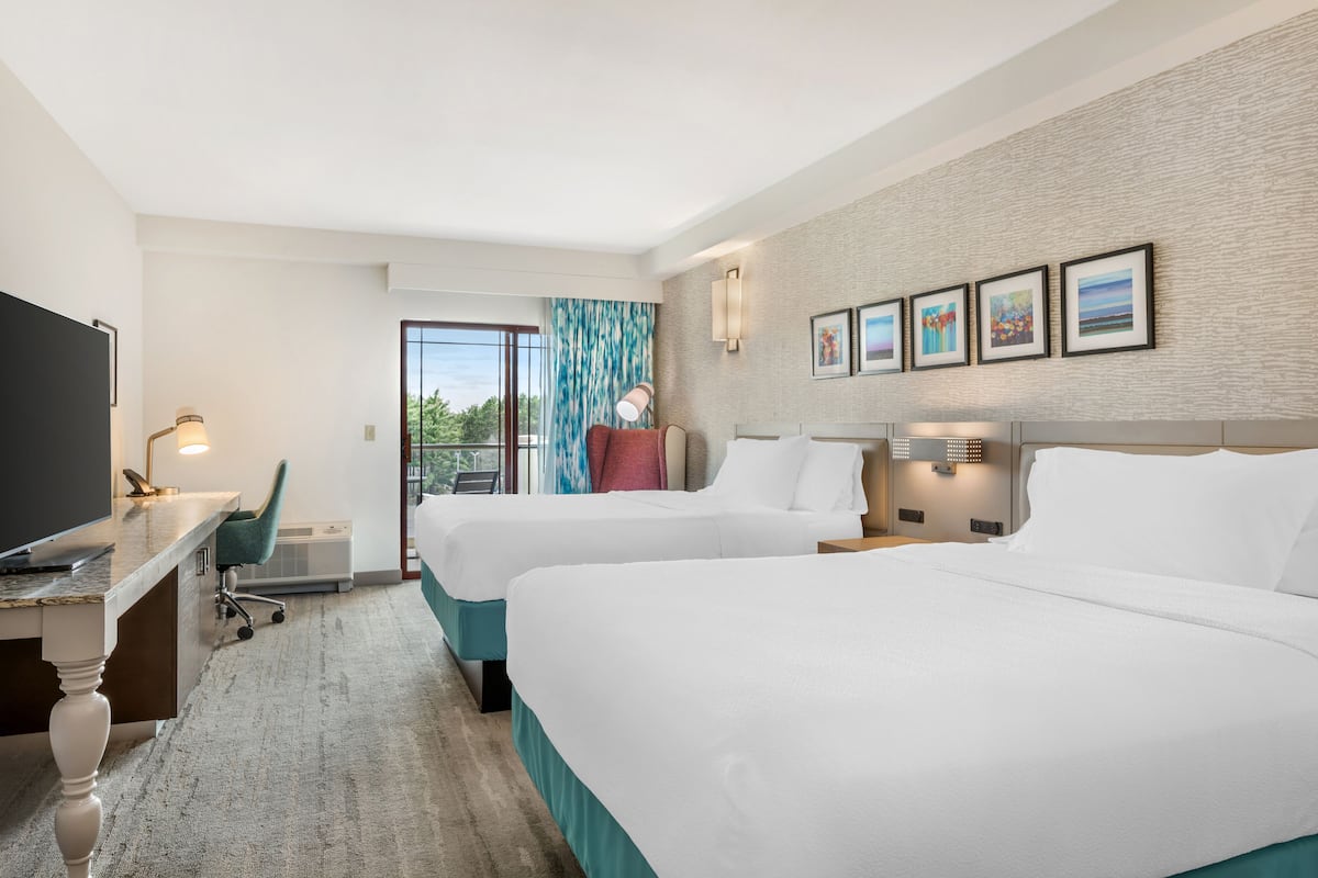 room, 2 queen beds, balcony | premium bedding, down duvets, desk, iron/ironing board