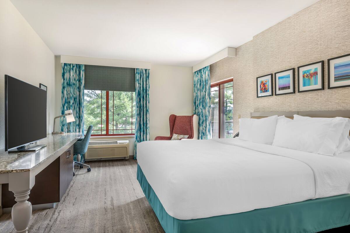 Premium bedding, down comforters, desk, iron/ironing board