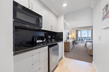 Studio, 2 Queen Beds, Oceanfront | Private kitchen | Fridge, microwave, stovetop, coffee/tea maker at The Atlantic Hotel & Spa