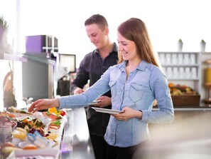Daily buffet breakfast (EUR 22 per person)