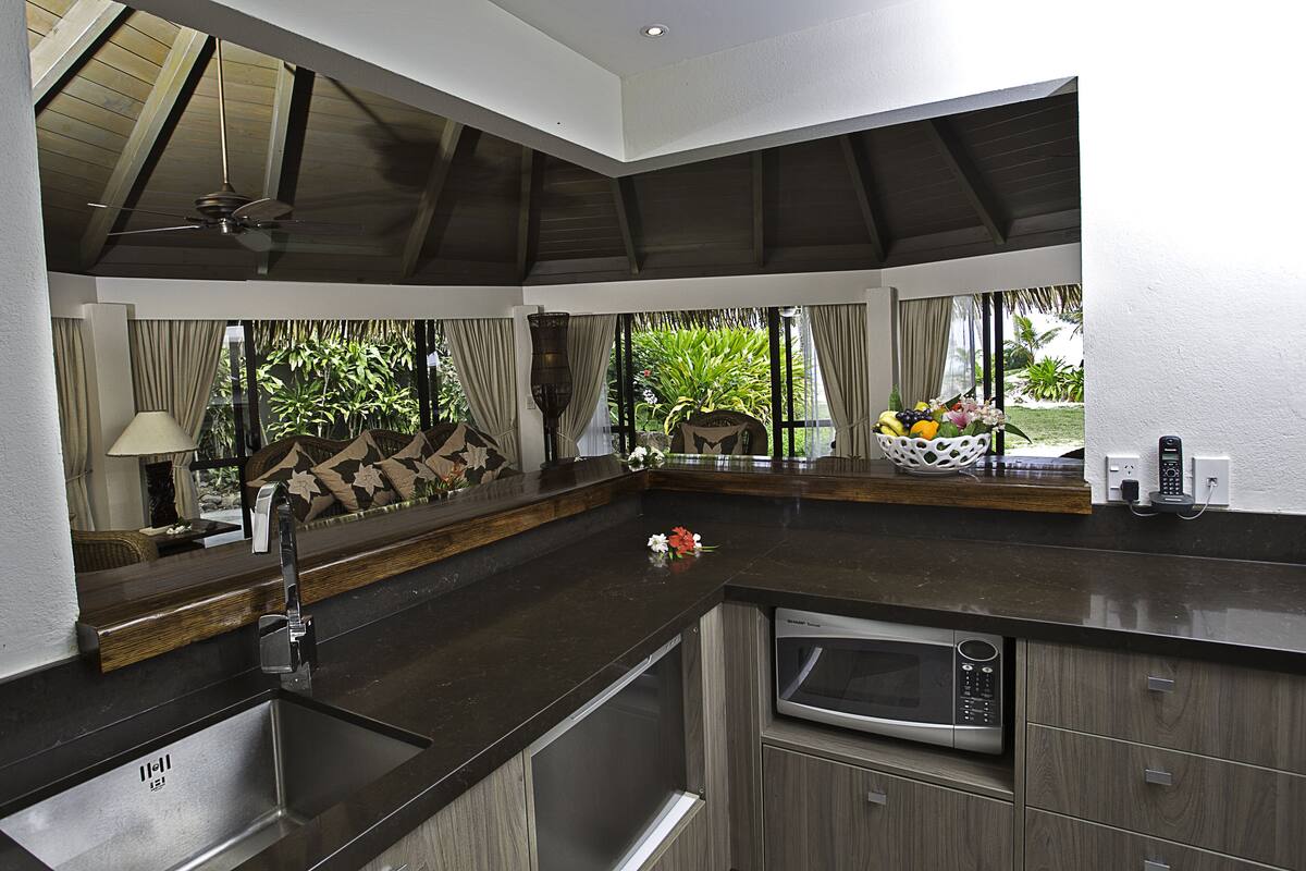 premium lagoon view villa (3 bedroom) | private kitchen | fridge, coffee/tea maker, electric kettle