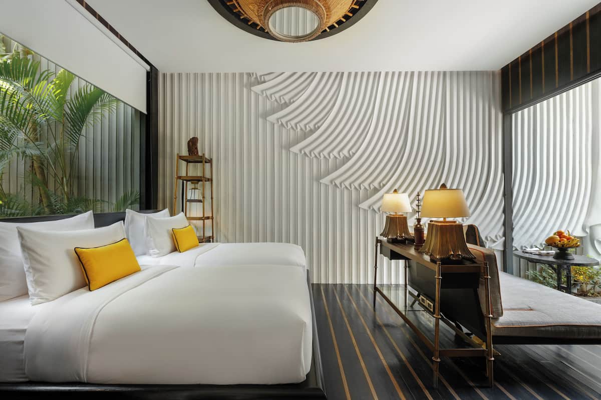 Pool Villa Twin | 1 ห้องนอน, ผ้าปูที่นอนฝ้ายอียิปต์, เครื่องนอนระดับพรีเมียม, ผ้านวมขนเป็ด