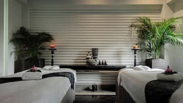 Salas de tratamiento para parejas, tratamientos corporales, aromaterapia