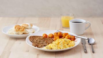Free daily buffet breakfast