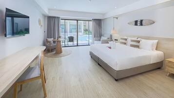 Deluxe Room, Pool Access | 1 bedroom, in-room safe, free WiFi, bed sheets