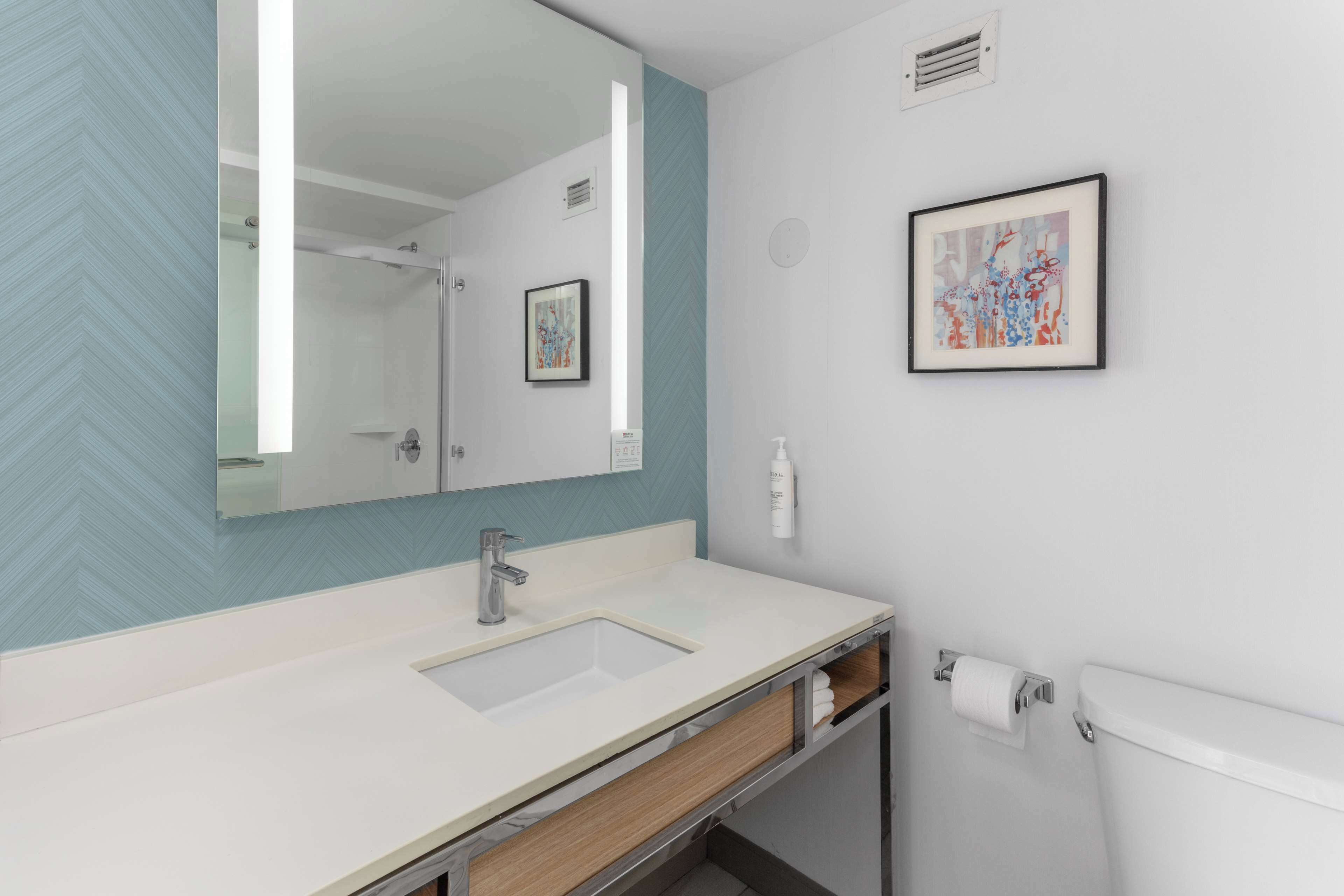 free toiletries, hair dryer, towels