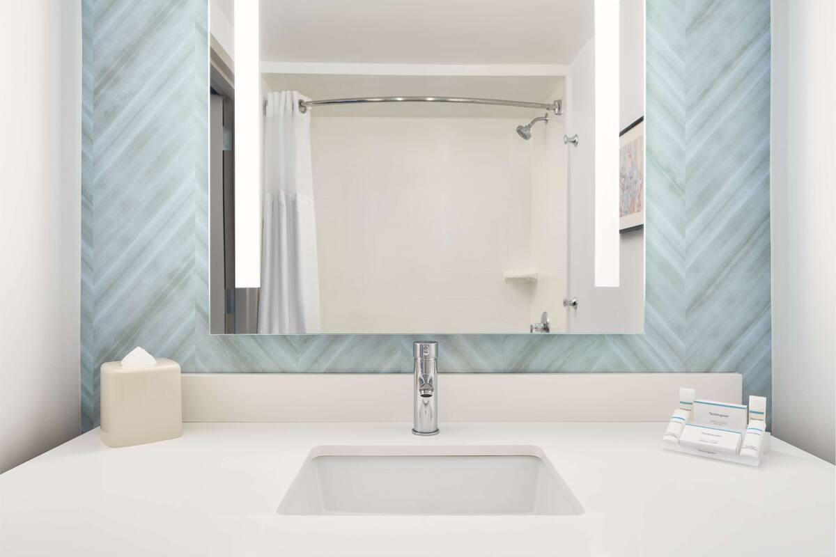 free toiletries, hair dryer, towels