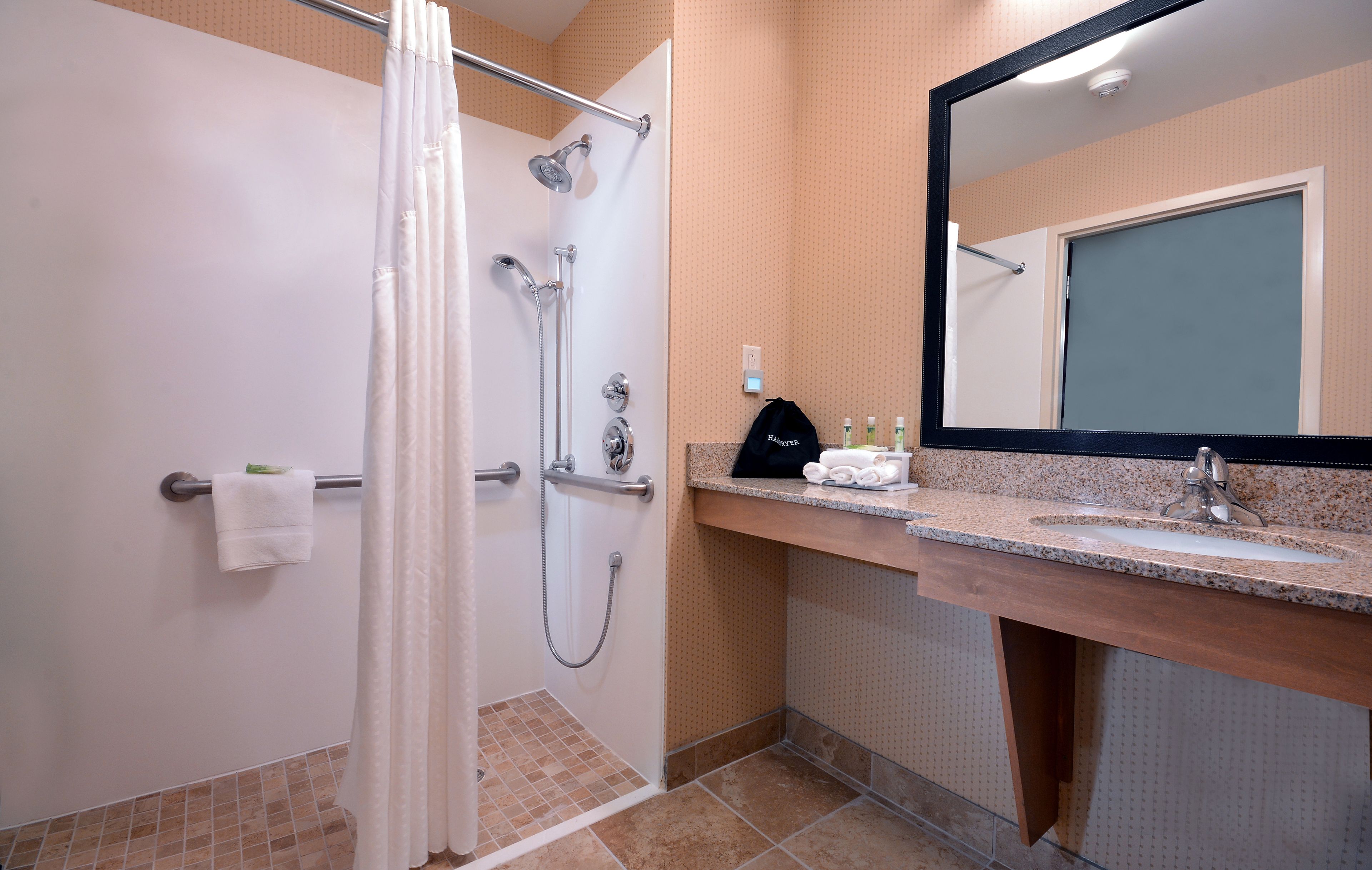 suite, 2 queen beds, accessible (roll-in shower) | bathroom | combined shower/bathtub, free toiletries, hair dryer, towels