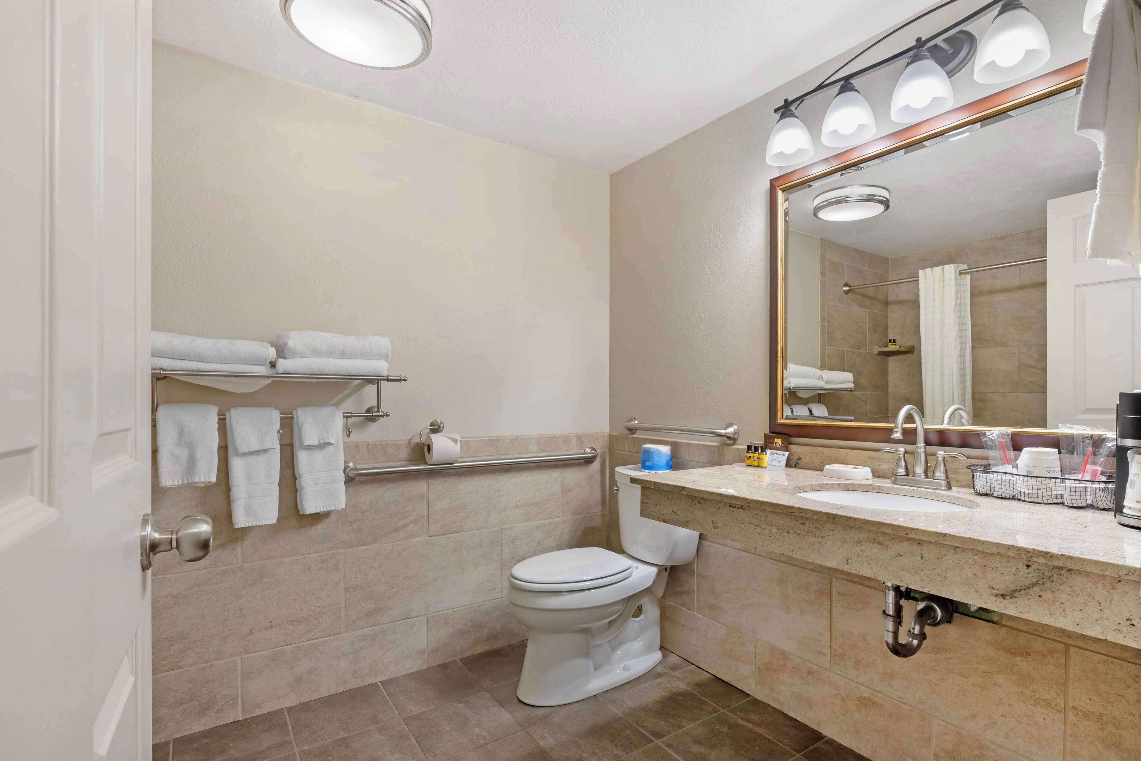 free toiletries, hair dryer, towels, soap