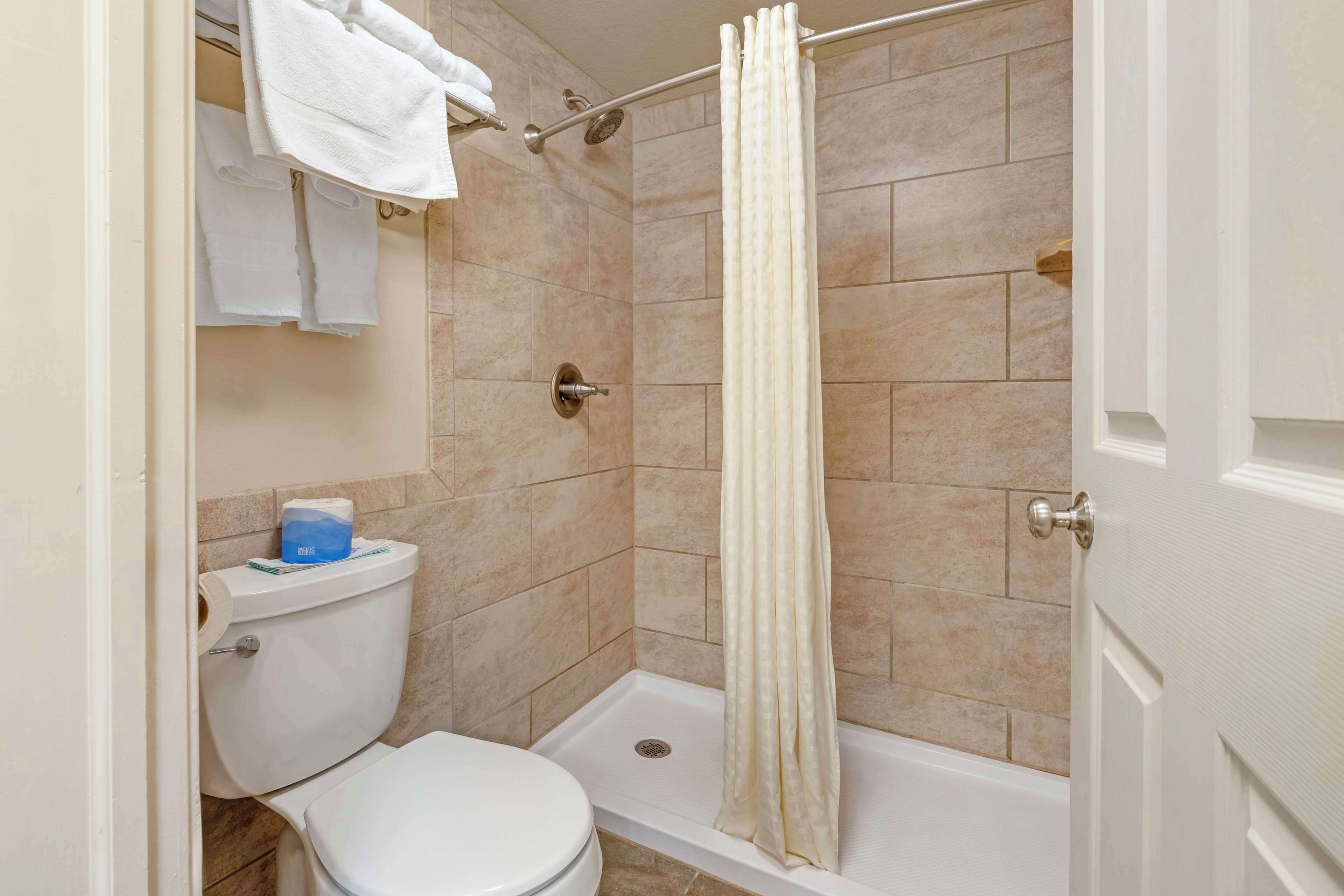 free toiletries, hair dryer, towels, soap