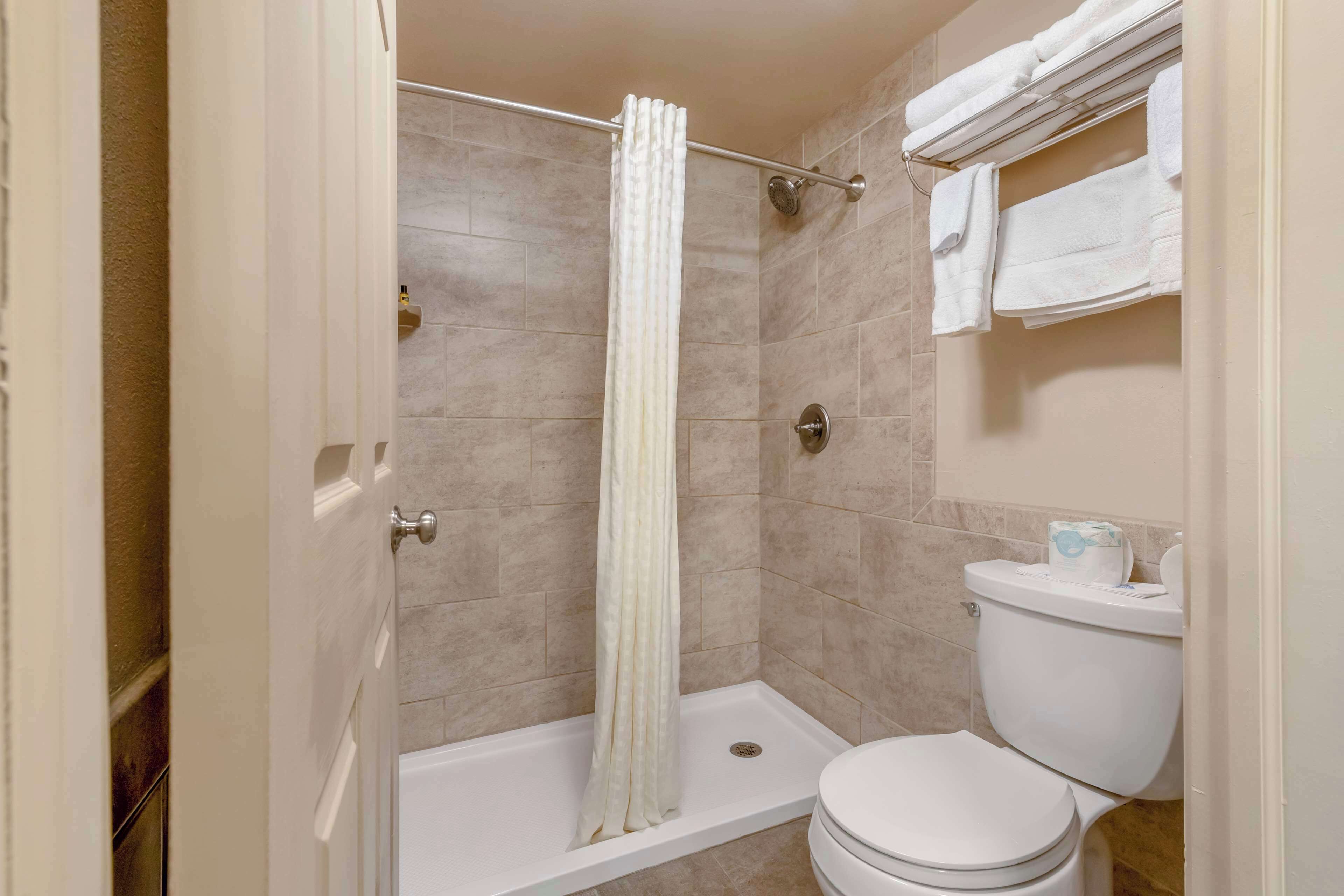 free toiletries, hair dryer, towels, soap