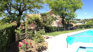 2 ulkouima-allasta avoinna 10.00–20.00, aurinkovarjoja, aurinkotuoleja