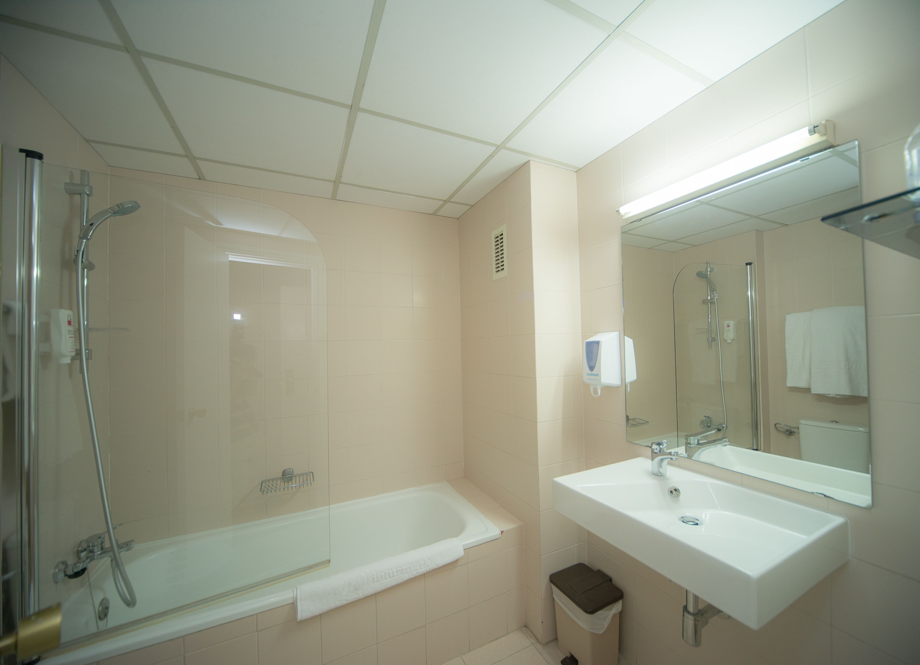 Een haardroger, handdoeken