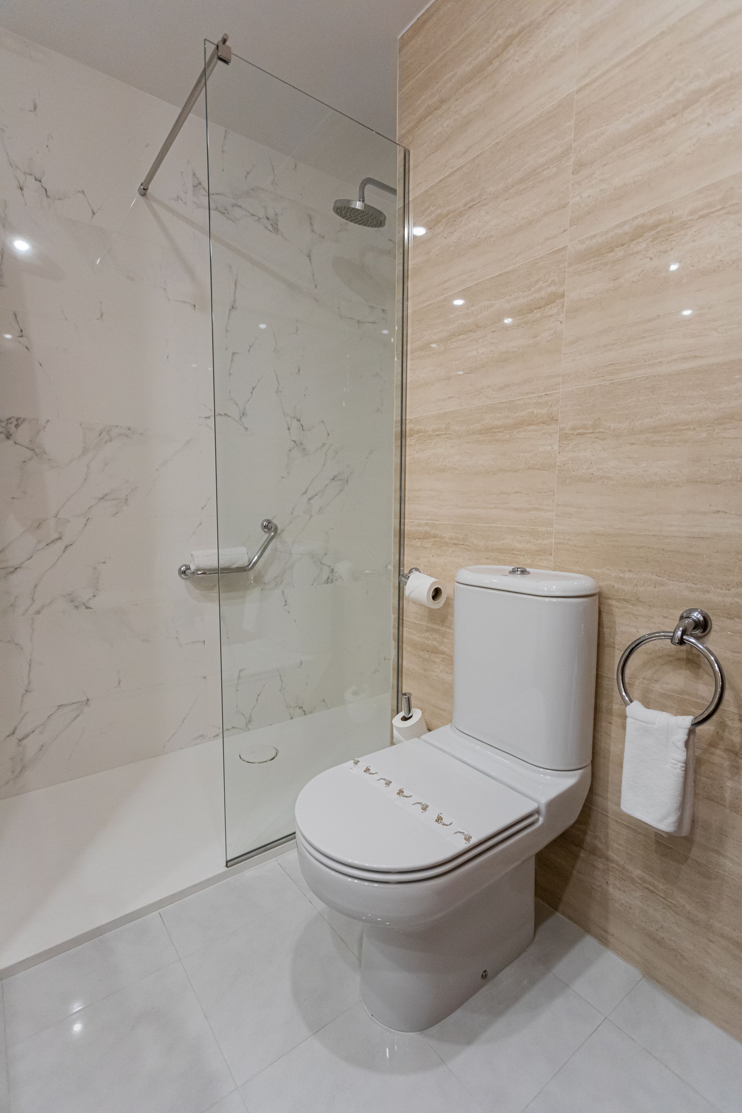 free toiletries, hair dryer, bidet, towels