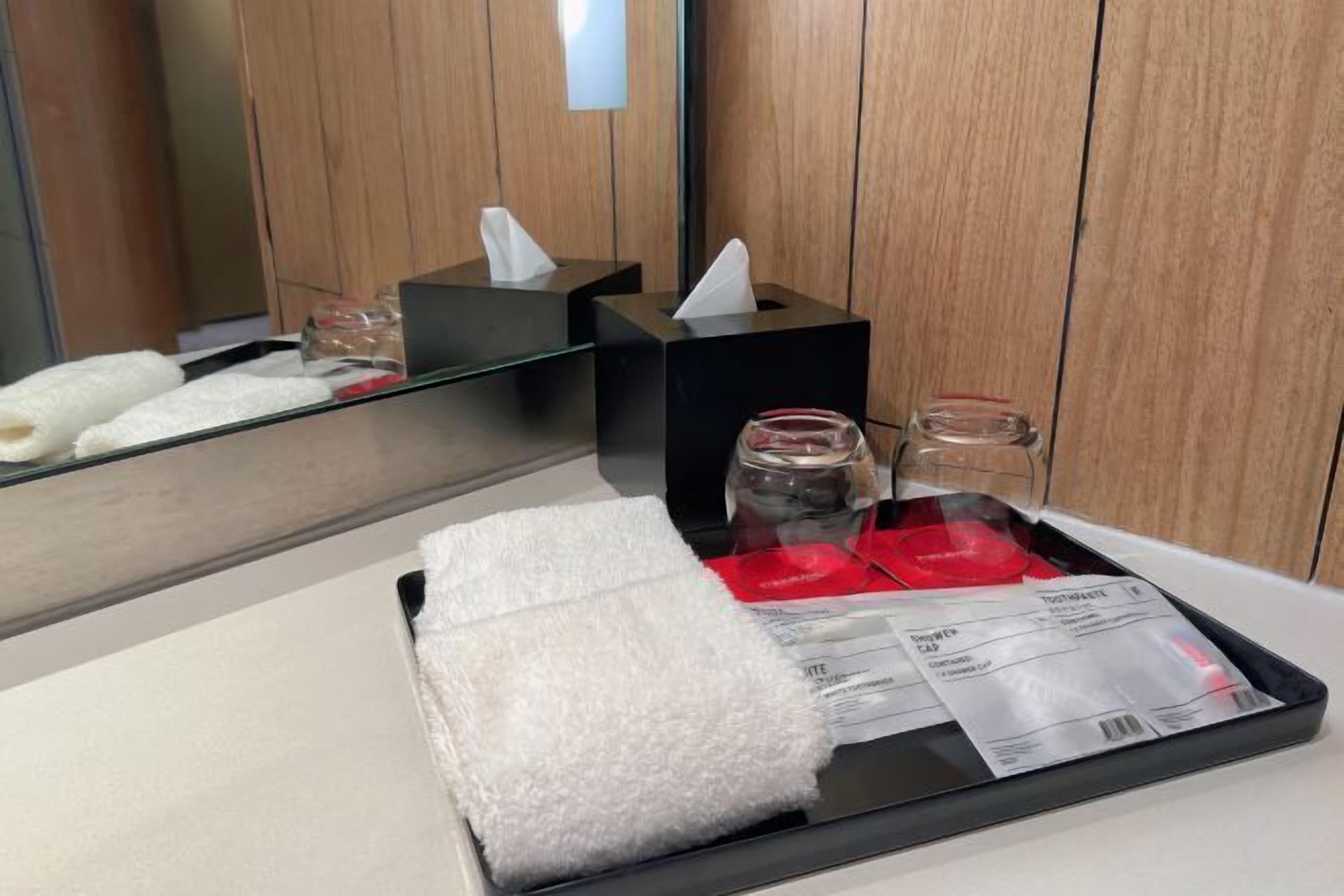 Free toiletries, slippers, towels