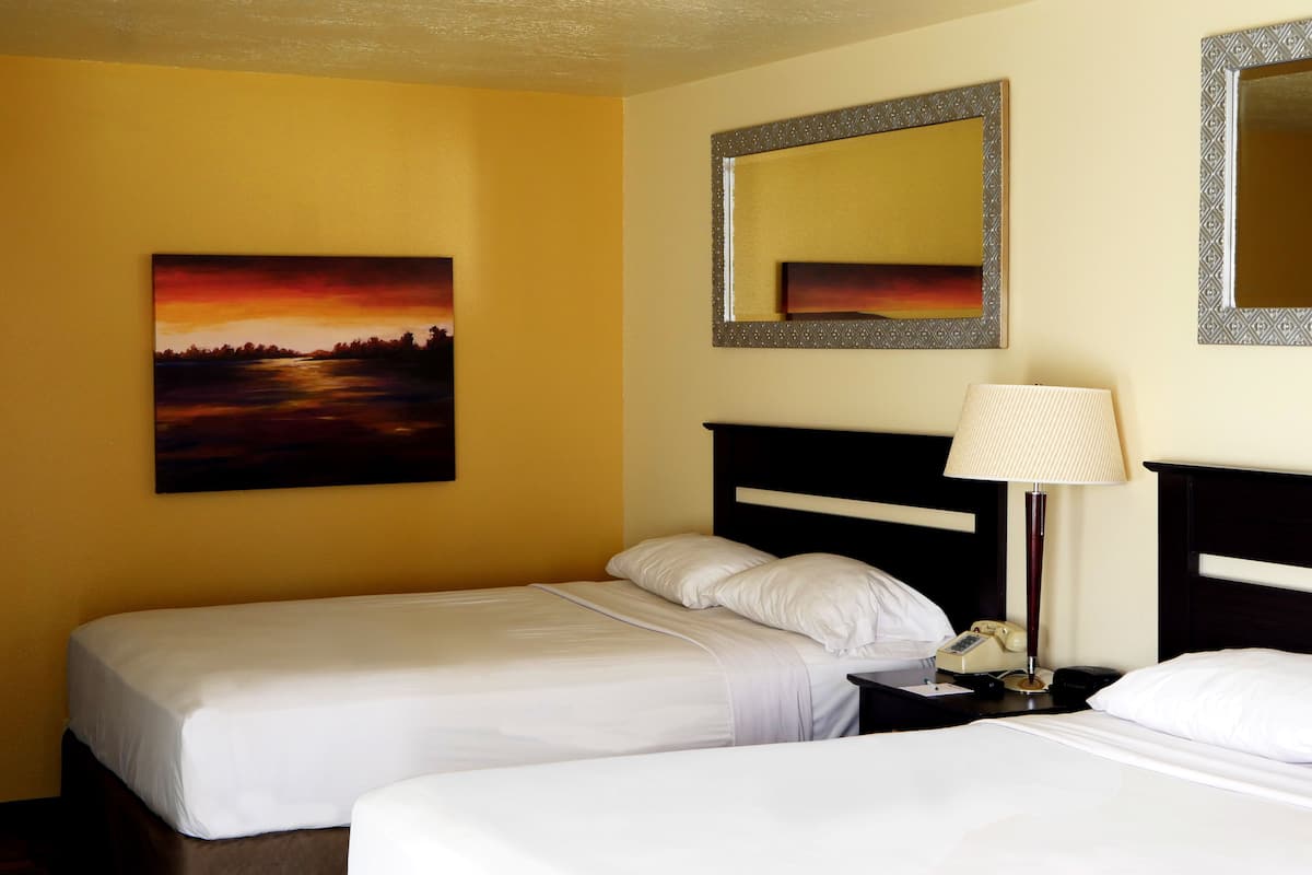 standard deluxe room, 2 queen beds | premium bedding, blackout curtains, free wifi, bed sheets