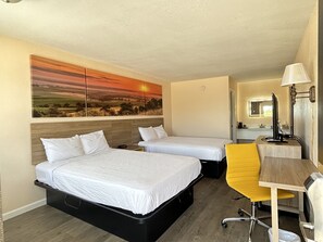 Room, 2 Queen Beds, Non Smoking | Individually furnished, iron/ironing board, free WiFi, bed sheets