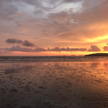 On the beach, beach towels