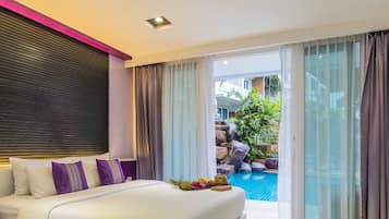 Deluxe Room, 1 King Bed, Pool Access | In-room safe, individually furnished, desk, laptop workspace