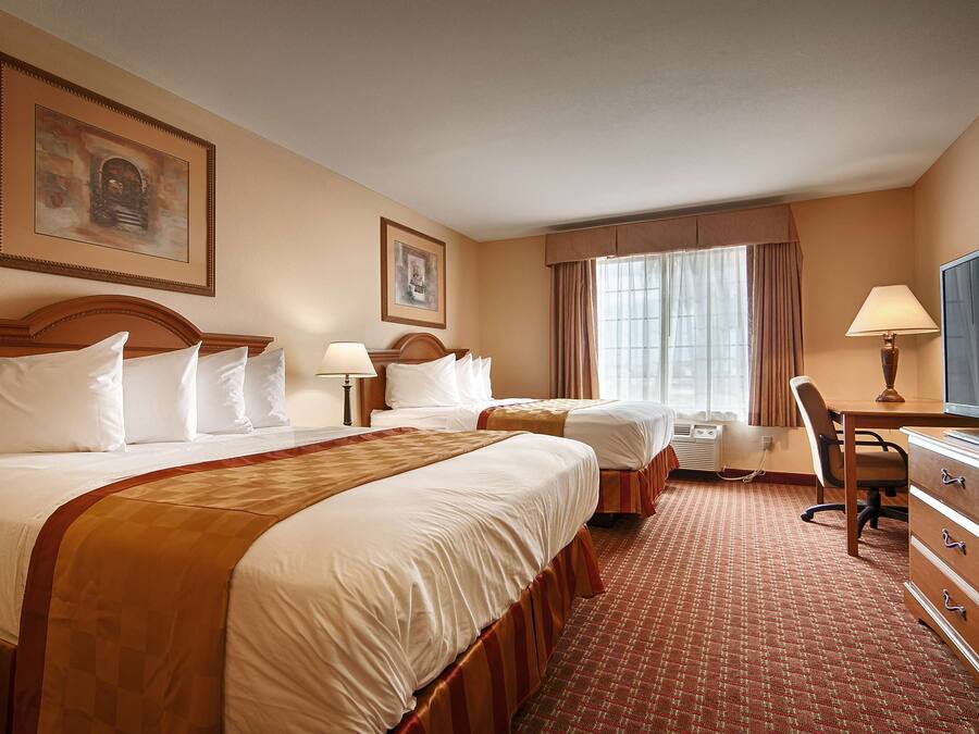 Suite, 2 Queen Beds, Accessible, Bathtub | Pillow-top beds, desk, laptop workspace, iron/ironing board