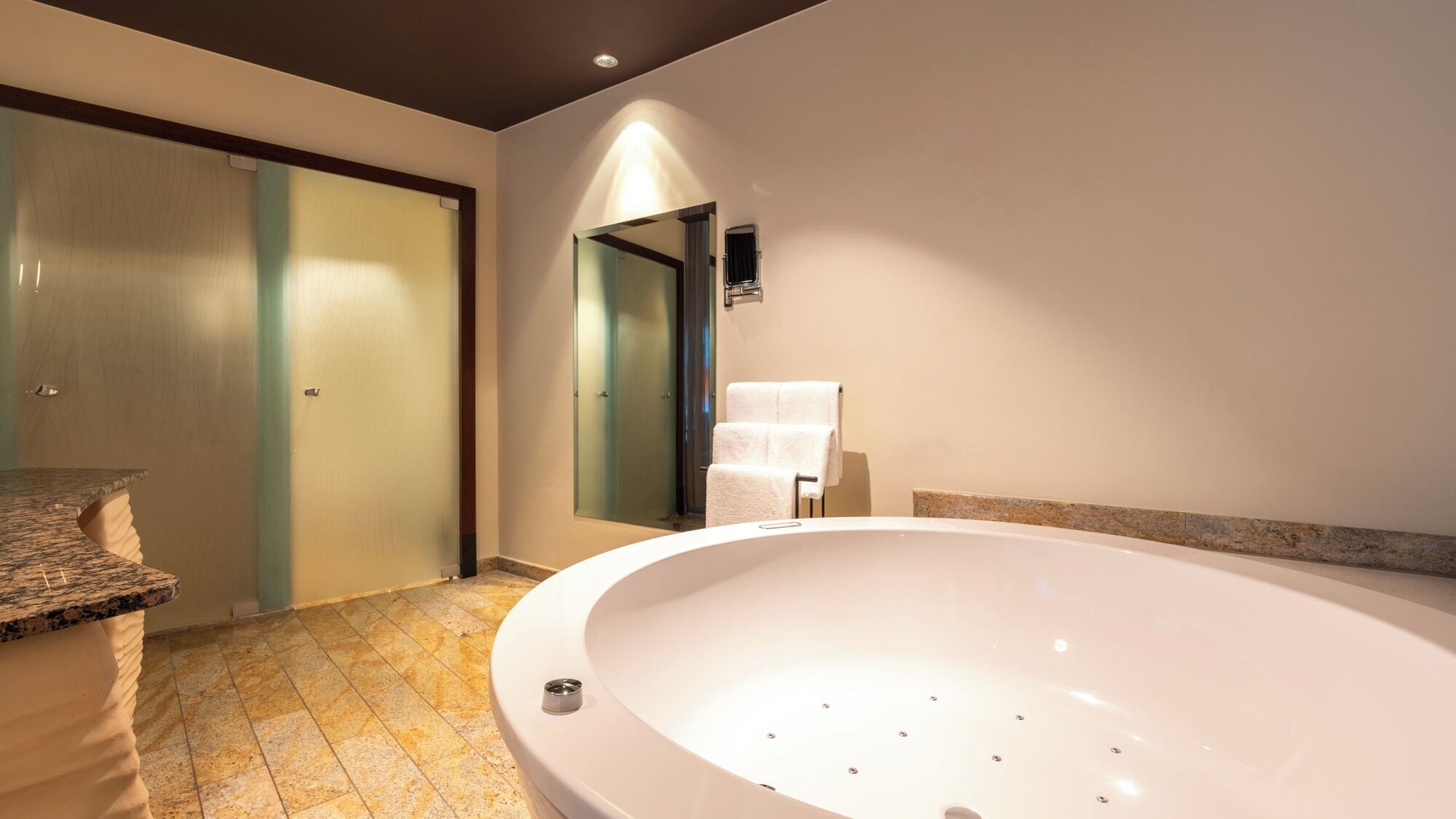 east signature | bathroom | hair dryer, bathrobes, slippers, towels