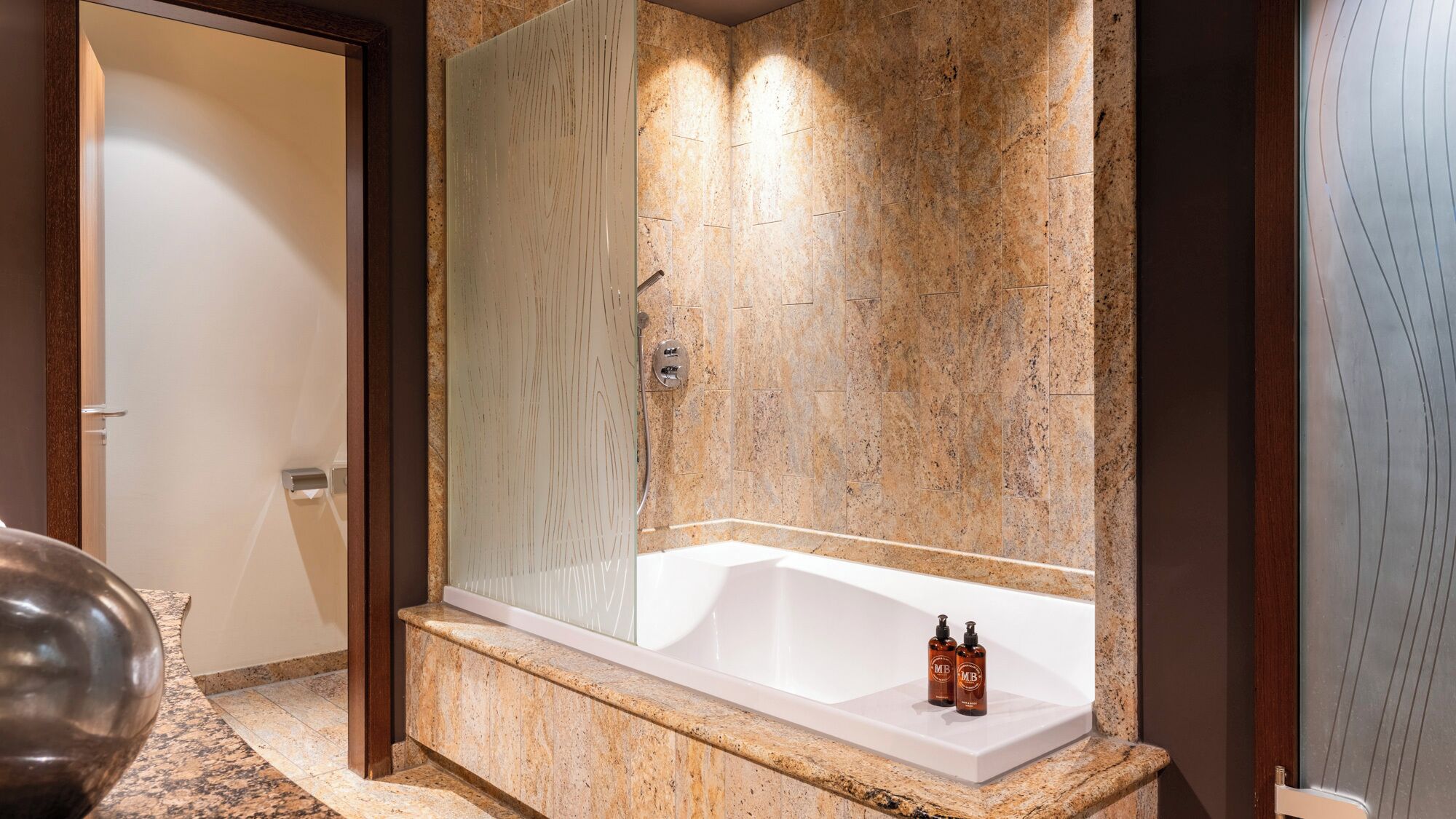 east splash | bathroom | hair dryer, bathrobes, slippers, towels