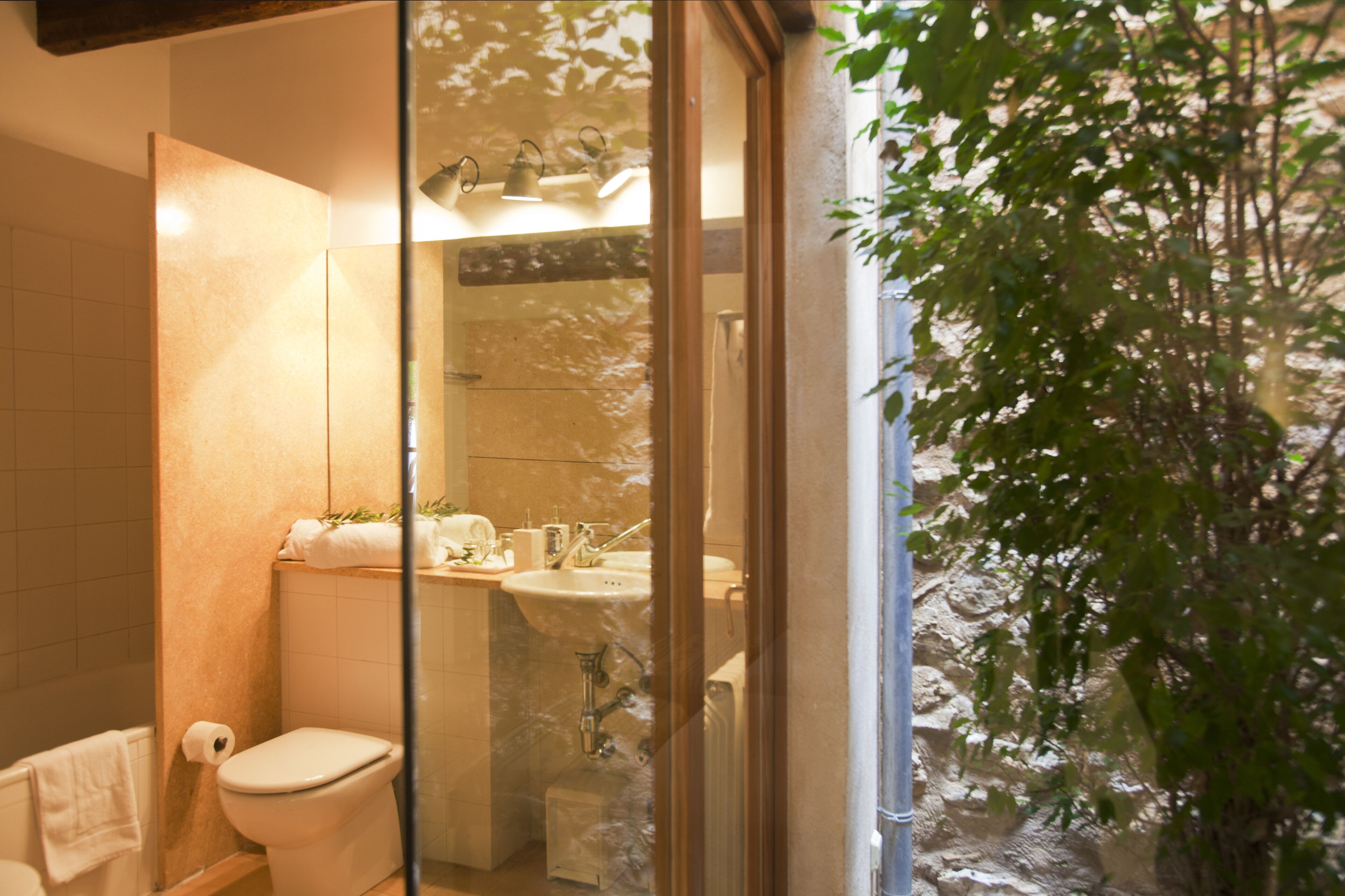 combined shower/bathtub, hair dryer, bidet, towels