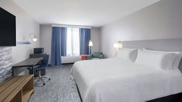 Desk, iron/ironing board, WiFi (free), alarm clocks