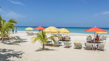 On the beach, white sand