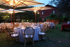 Outdoor banquet area