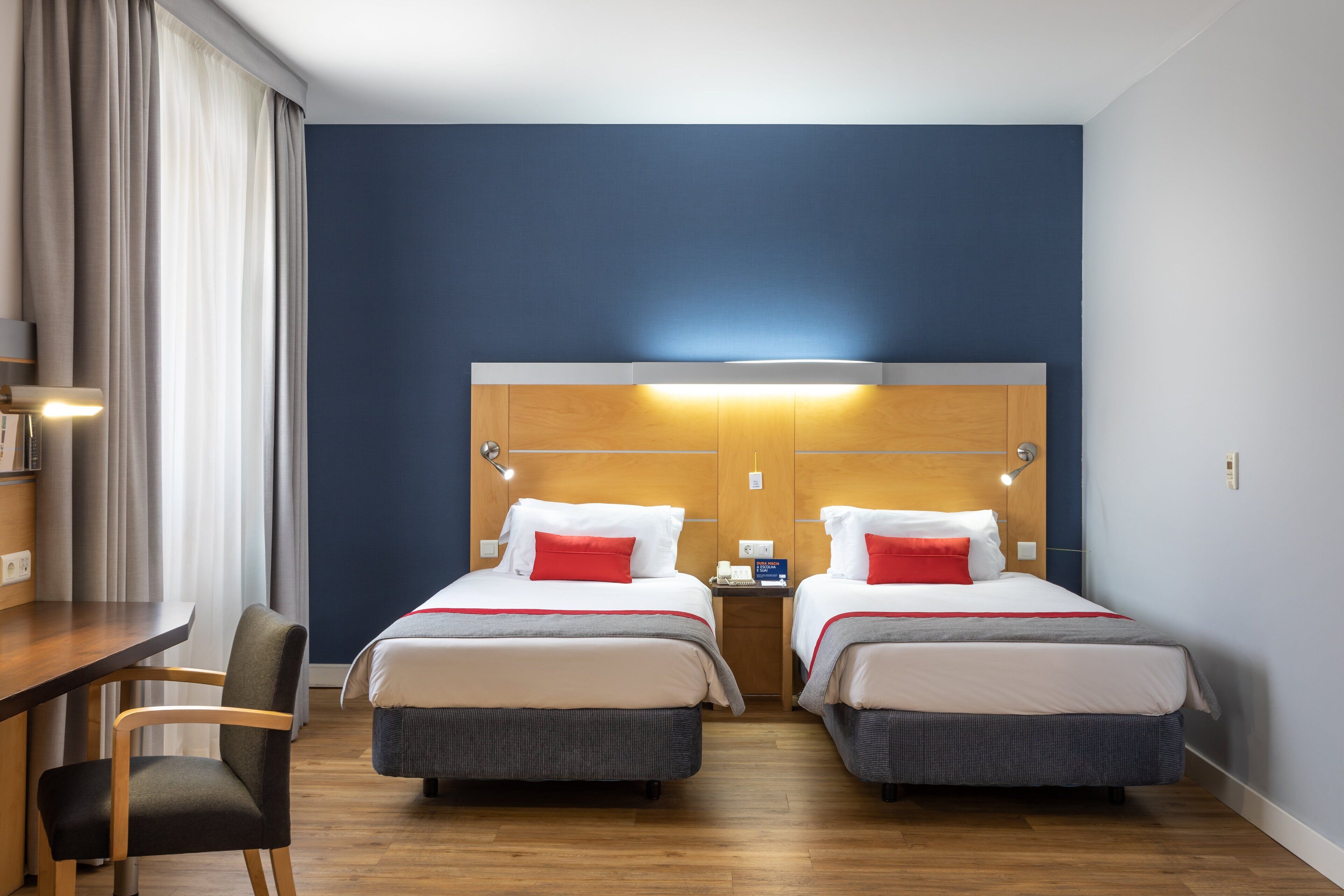 desk, laptop workspace, blackout curtains, soundproofing