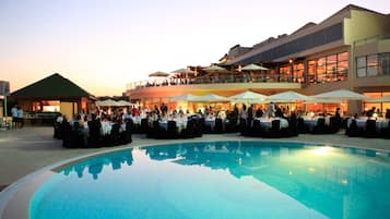 Outdoor banquet area