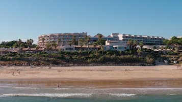 On the beach, white sand