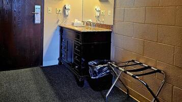 Desk, laptop workspace, blackout curtains, soundproofing