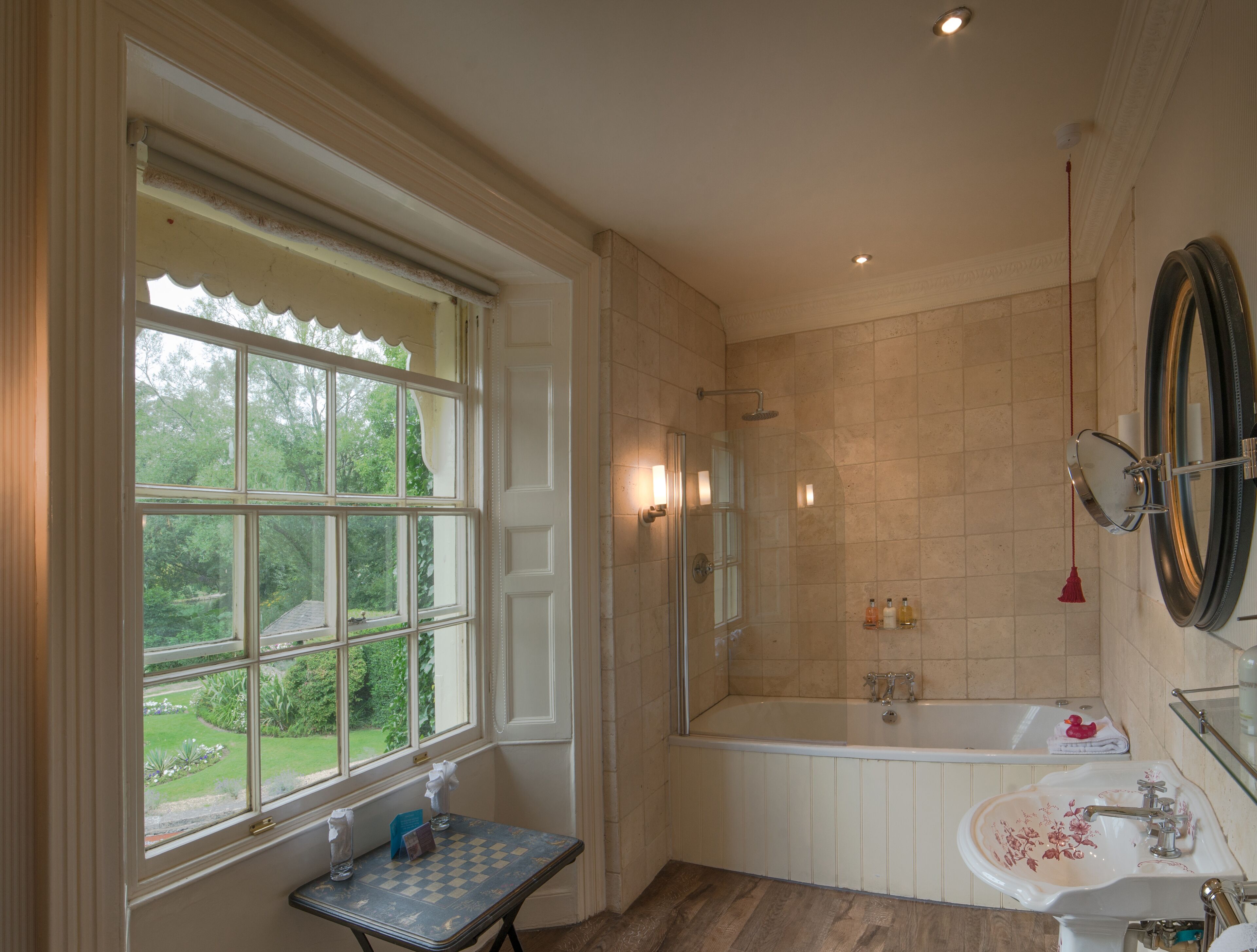 deluxe double or twin room | bathroom | hair dryer, towels